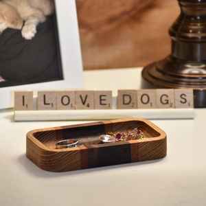 Oak <b>Wood</b> Dish Holder Wooden Base Dish Tray Wooden Serving Dishes Set - Product Image 3