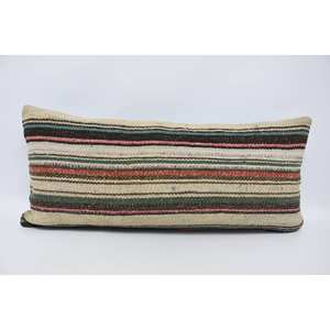 Almohada de lana a rayas bohemia de lujo, cojín decorativo con patrón Floral Vintage de 16x36 pulgadas para sofá de sala de estar para Navidad - Product Image 1