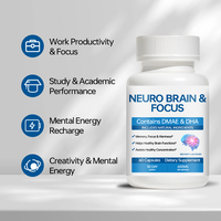 Capsules Neuro Brain pour le soutien de la mémoire, complément alimentaire pour la santé cognitive, clarté mentale, formule de concentration, fabricant OEM ODM