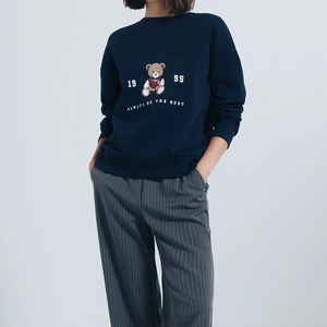 Sweatshirts surdimensionnés OEM, sweatshirts décontractés en tricot doux, sweatshirts unis à col rond en polaire 3D en relief, sweatshirts unisexes - Product Image 2