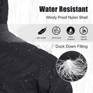 Veste matelassée à capuche en toile imperméable à séchage rapide pour homme, taille plus, en gros, OEM, avec logo frontal, haute qualité - Product Image 6