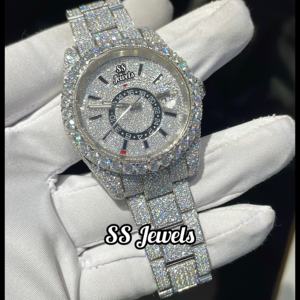 Fábrica al por mayor de lujo automático mecánico de acero inoxidable de cristal relojes hombres mujeres VVS D Color Moissanite Hip Hop diseño - Product Image 5