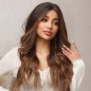 DWY 24 Inch for Ombre Flax Brown Long Curly <b>Wig</b> with Transparent Lace Front BL66010-2 for Women - Product Image 4