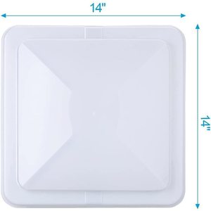 Couvre-trou de ventilation universel blanc pour toit de camping-car, compatible avec les caravanes et les motorhomes, installation facile par vis - Lot de 2 pièces de rechange - Product Image 2