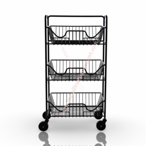 Chariot à roulettes en fil métallique à 2 niveaux avec poignées incurvées, organisateur de rangement à épices en verre multi-usages avec roues pour la maison et le bureau - Product Image 4