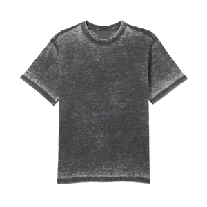 เสื้อยืดคอกลมแขนสั้นสำหรับผู้ชายเสื้อยืดสีพื้นโอเวอร์ไซส์สำหรับผู้ชายซักแบบย้อนยุคออกแบบได้ตามต้องการ - Product Image 1