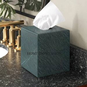 Dispensador de pañuelos con acabado de mármol de forma cuadrada, servilletero exclusivo para restaurante de Hotel para ocasiones especiales, suministros de regalo exclusivos - Product Image 2