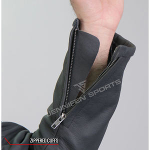 เสื้อแจ็คเก็ตรถจักรยานยนต์กันลมผู้ชายพร้อมกะโหลกพิมพ์หนัง Cowhide ของแท้หนังเรียบซิปปิดภายในซับใน - Product Image 6