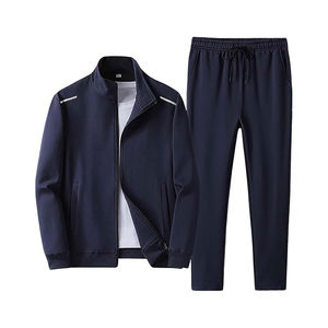 Conjunto Deportivo Informal de 2 Piezas para Hombre y Mujer, Talla Grande, para Gimnasio, Entrenamiento, Invierno, Estampado Sólido, Transpirable, Chaqueta con Cremallera y Pantalones - Product Image 2