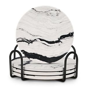Decorative marble <b>coasters</b> with <b>gold</b> texture for high end luxurious home interiors - Product Image 6