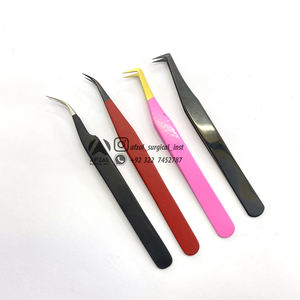 แหนบขนตาสแตนเลสสีแดงและสีดำแหนบปลายแหลมแบบยั่งยืนเครื่องมือที่ใช้งานได้จริงสีสันสดใส - Product Image 5