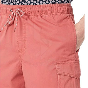 Best Quality <b>Men's</b> Cargo <b>Shorts</b> Custom Made 100% Cotton Quick Dry Light Weight Casual Solid Pattern Mid <b>Waist</b> <b>Elastic</b> Closure - Product Image 4