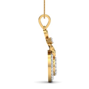 Boho Geometric Circle Zircon Brass Pendant 18k Gold Plated Heart Floral Wholesale Pendant For Women - Product Image 3