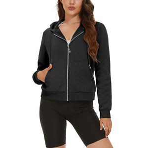 Sweat à capuche d'hiver en coton épais Logo de marque personnalisé Vêtements streetwear unisexes Sweat à capuche surdimensionné avec fermeture à glissière pour femmes - Product Image 3