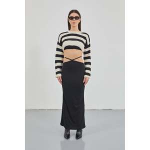 Falda Maxi Bel Baglamali - Negra - Negra - Product Image 1