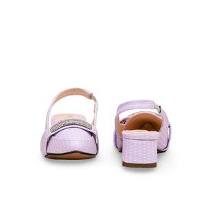 Escarpins formels violets pour filles KD0922 Bride de cheville supérieure en satin Semelle intérieure en cuir véritable PU Slip-On Light Anti-Slip-On pour le printemps et l'été - Product Image 2