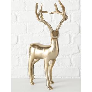 Reno de metal Acabado en oro Adorno navideño Acento festivo de lujo para mesa y repisa - Product Image 1