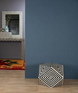 Mesa Auxiliar Redonda de Madera de Teca con Incrustaciones de Hueso, Nuevo Éxito de Ventas, Proveedor Mayorista de Muebles a Granel de f s international - Product Image 1