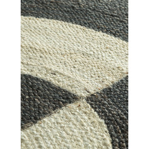 พรมปูพื้นลายเรขาคณิต Abrash ทำจากปอกระเจาและป่าน สีเทาและสีดำ รุ่น PDJT-269 สำหรับใช้ในบ้าน - Product Image 2