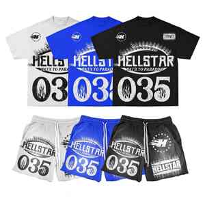 Ensemble décontracté d'été 2025 pour hommes, personnalisé en gros, haute qualité, 100% coton éponge lavé, écologique, 2 pièces (short et t-shirt) - Product Image 2