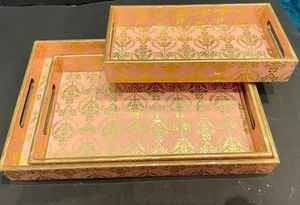 Haute qualité taille personnalisée Floral conçu corne os résine incrustation plateau de service Durable décoratif pour cuisine maison hôtel attrayant - Product Image 3