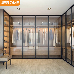 Fabricant JEROME <span class=keywords><strong>Armoire</strong></span> de plain-pied en bois avec porte vitrée de grande taille au design moderne et personnalisé pour <span class=keywords><strong>chambre</strong></span> <span class=keywords><strong>à</strong></span> <span class=keywords><strong>coucher</strong></span> - Product Image 1