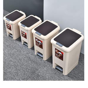 <b>Plastic</b> Press Trash <b>Bin</b> with <b>Lid</b> Large Kitchen & Bathroom Food Waste Can Easy Clean Water Resistant Eco-Friendly Storage <b>Bin</b> - Product Image 4