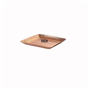 Bandeja de Metal de diseño hecho a mano de estilo lujoso para Decoración de mesa de cena bandeja de Metal bandeja de servidor de alimentos de forma Rectangular - Product Image 1