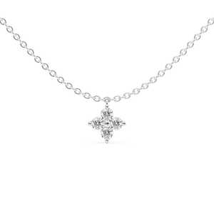 Elegant Four Stone Round Cut Moissanite Pendant on 925 <b>Silver</b> Necklace Fancy Necklace with Unique Design - Product Image 2