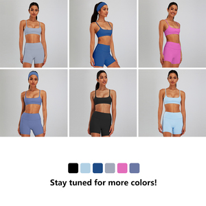 3 uds nuevo verano Fitness Yoga corto activo deporte entrenamiento suelto gimnasio Ropa deportiva Mujer sujetador, conjunto corto y Legging - Product Image 6