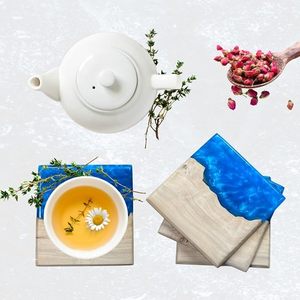 Handmade Wood Epoxy <b>Table</b> <b>Coaster</b> Royal Look Beaded Design for Hotel & Restaurant for <b>Table</b> Decorative & Gift Use - Product Image 3