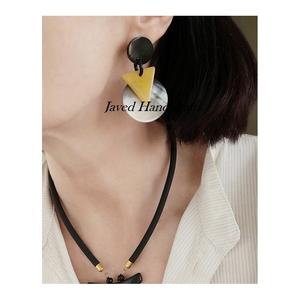 เครื่องประดับรูปเขาควายสไตล์โบโฮของผู้หญิงทำมือดีไซน์เรขาคณิตและหยดน้ำเทคนิคขัดเงา - Product Image 5