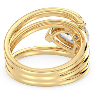 REYES-Anillo solitario de moissanita en forma de pera con diseño espiral único, joyería fina certificada GRA de Plata de Ley 925 para mujer - Product Image 4