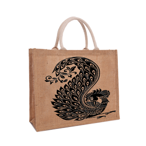 Sacs à provisions en jute teints biodégradables écologiques Style tendance avec motif personnalisé et poignée rembourrée tissée pour un usage quotidien - Product Image 5