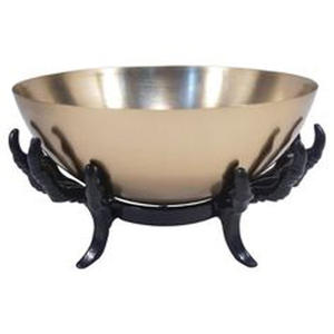 Qualité crédible Rond Or Métal Bol Jetable Halloween Dîner Accessoires Artisans Cadeaux Noir Poulet Mains Conception - Product Image 5