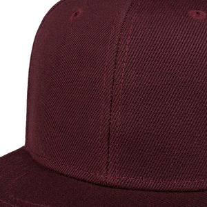 Nueva llegada OEM personalizado 6 Panel bordado Logo granate Snapback tamaño ajustable al por mayor de los hombres de algodón liso gorra plana de béisbol - Product Image 5