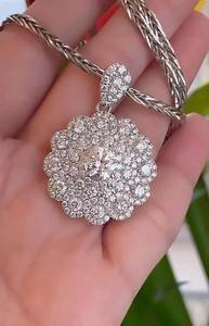 Colgante de Diamante Moissanita Blanca Totalmente Cubierto de Circonitas, Corte Excelente, Joyería Hip Hop con Dijes Personalizados, Elegante Collar Brillante, Regalo - Product Image 5