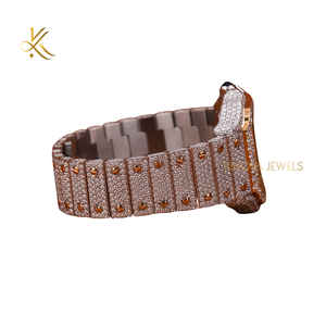 Reloj de Pulsera de Lujo con Diamantes de Moissanita, Acero Inoxidable, Cierre Oculto con Botón, Reloj de Moda - Product Image 2