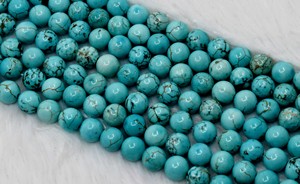 Bulk Loose Round <b>Beads</b> Strands of Turquoise Howlite Healing Gemstone 8MM Round <b>Stone</b> <b>Beads</b> - Product Image 4