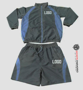 100% Polyester Custom Breathable Athletic Tracksuit Set for <b>Men</b> High Quality Waterproof <b>Jacket</b> Stand Front <b>Thin</b> Canvas Shorts - Product Image 3