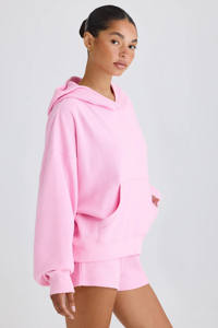 Vente chaude hiver Bubblegum rose femmes goutte épaule coton à capuche Anti-rides respirant personnalisé blanc avant haute rue - Product Image 2