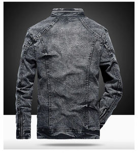 Veste en jean personnalisée sans impression à capuche pour hommes veste en jean avec boutons et lettres imprimées veste en jean personnalisée veste en jean - Product Image 3