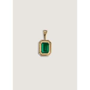 Brooklyn Handmade <b>Emerald</b> Cut <b>Pendant</b> Religious Style White Gold and Rose Gold Bezel Setting Charm Inlay Jewelry - Product Image 1