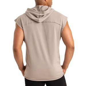Camiseta sin mangas con capucha y cordón para hombre, nueva llegada, ropa de moda para exteriores, verano, corte regular, talla grande, tela de algodón, ligera - Product Image 5