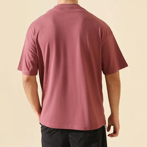 Camiseta de LICRA de algodón 100% de gran tamaño para hombre, opciones multicolores para entrenamiento físico, ropa de gimnasio - Product Image 3