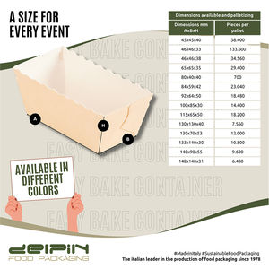 Moldes cuadrados personalizables para tartas de ciruela hechos en Italia, Celulosa pura, antiadherente, aptos para microondas y horno - Product Image 4