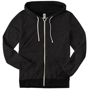 Sweat à capuche unisexe en molleton biologique fabriqué aux États-Unis, avec fermeture éclair complète, en toile 3909 - Product Image 2