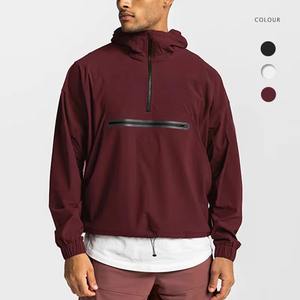 Vestes coupe-vent pour hommes de qualité supérieure logo personnalisé de base uni Fitness Training Running Leisure Sport Hoodie Jacket - Product Image 1