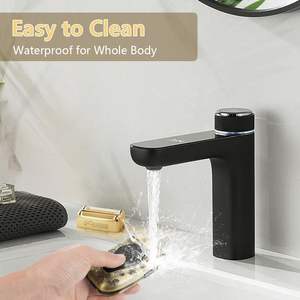 Afeitadora Eléctrica Inalámbrica para Hombre, Doble Cuchilla, Uso en Seco y Húmedo, IPX7, Recargable, Recortadora de Barba, Repuesto - Product Image 3