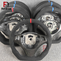 Volant personnalisé en cuir et simili daim avec palettes de commande pour BMW E81 E87 E82 E88 E21 E30 E36 E46 E90 E91 E92 E93 E28 E34 E39 E60